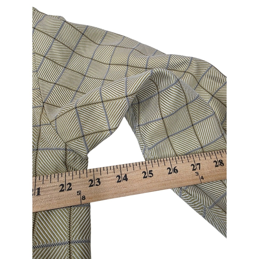 Robert Talbott Mens Large Tan Green Check Herringbone Button Down Shirt L Turkey - Picture 4 of 6